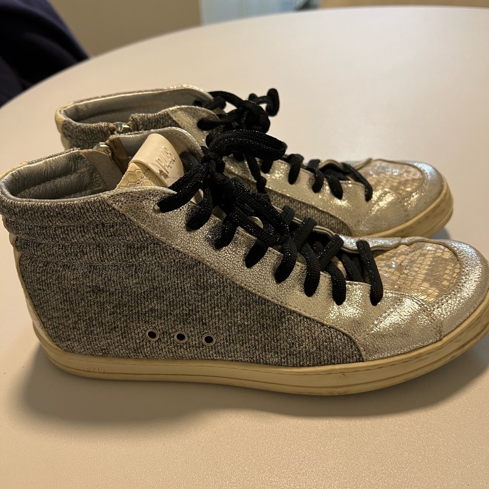 P448 Silver and Gray High-Top Sneakers